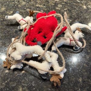 Festive Reindeer and Santa Garland